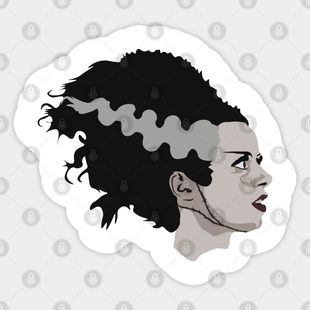 Bride of Frankenstein Sticker by FutureSpaceDesigns